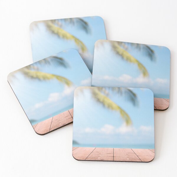 Item preview, Empty Wood Table With Beautiful Beach Landscape Background designed and sold by JTS STORE.