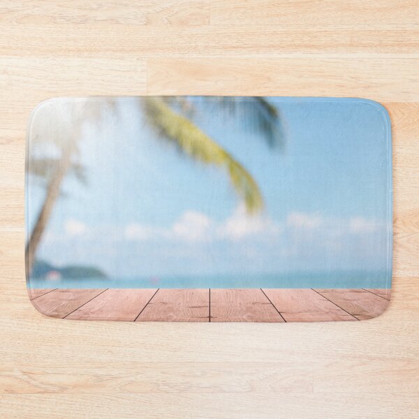 Item preview, Empty Wood Table With Beautiful Beach Landscape Background designed and sold by JTS STORE.