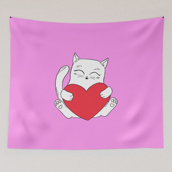 Item preview, Kitten Holding Heart Valentines Day designed and sold by Piztees.