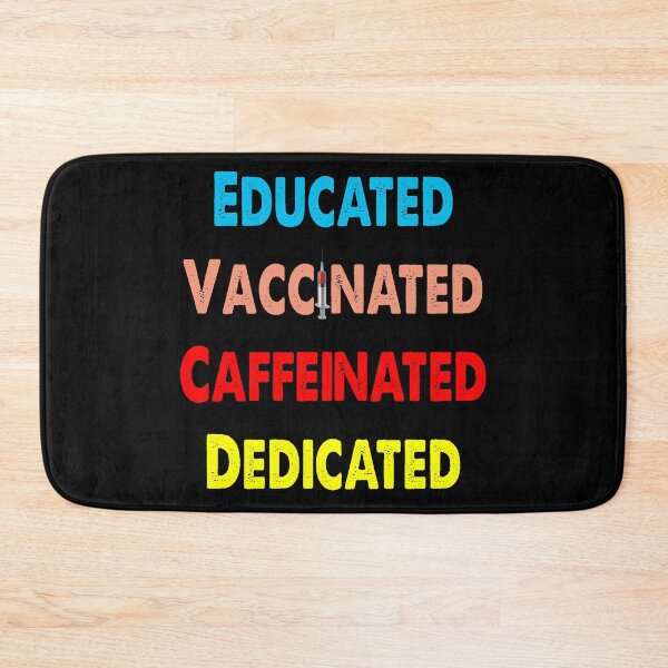 Item preview, Educated Vaccinated Caffeinated Dedicated Vintage designed and sold by ContreiDesign.