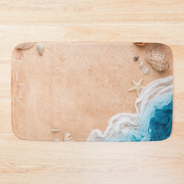 Item preview, Sea shells on sand background designed and sold by wisamart.