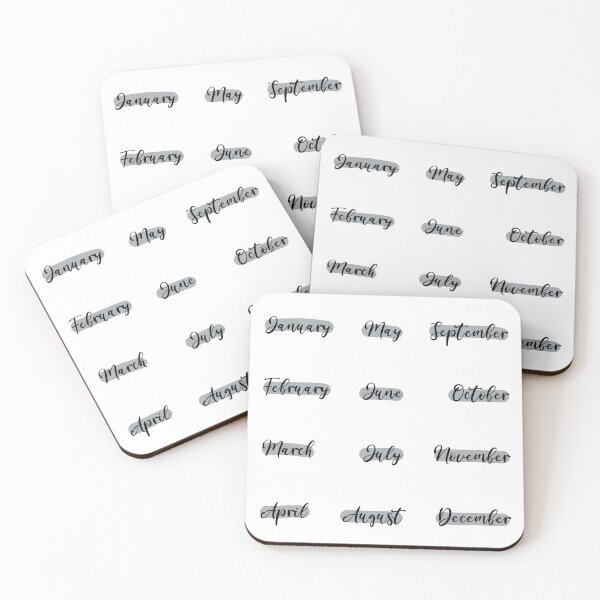 Item preview, Bujo journal calendar months gray stickersheet designed and sold by Between Clouds.