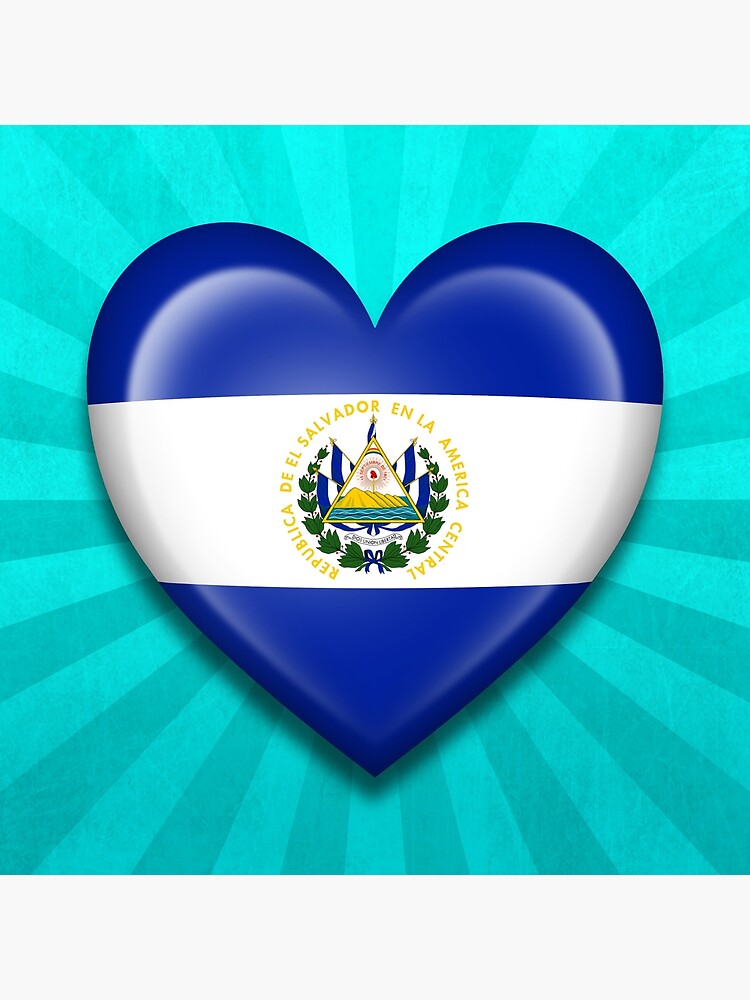 "El Salvador Heart Flag" Art Print by JeffBartels  Redbubble