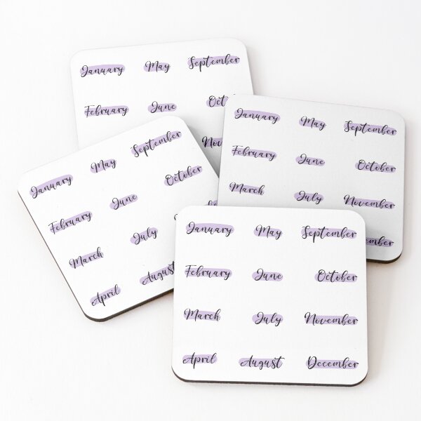 Item preview, Bujo journal calendar months lilac stickersheet designed and sold by Between Clouds.