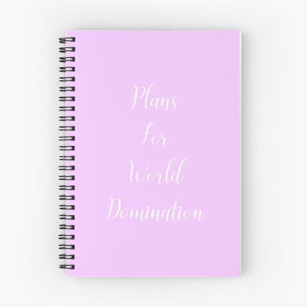 Item preview, Plans For World Domination Pink Notebook designed and sold by noisyfish.