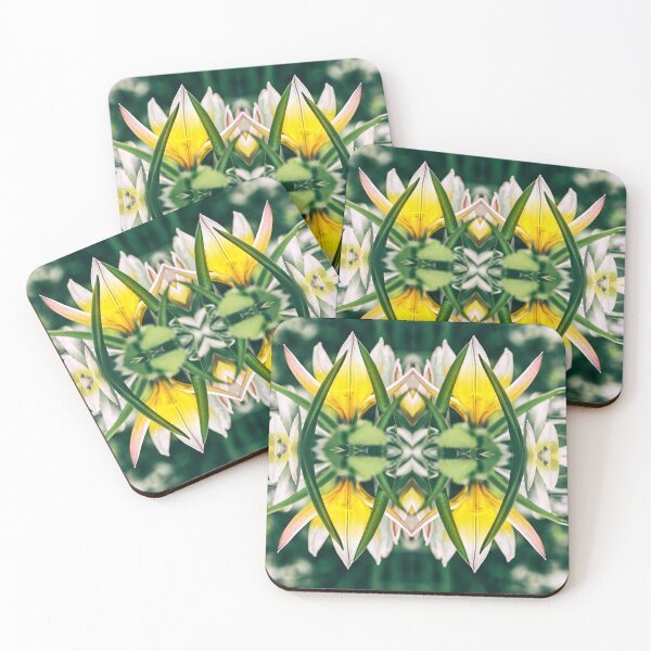 Item preview, Beautiful Tulipa Tarda flowers macro surreal shaped symmetrical kaleidoscope designed and sold by Grégory DUBUS.