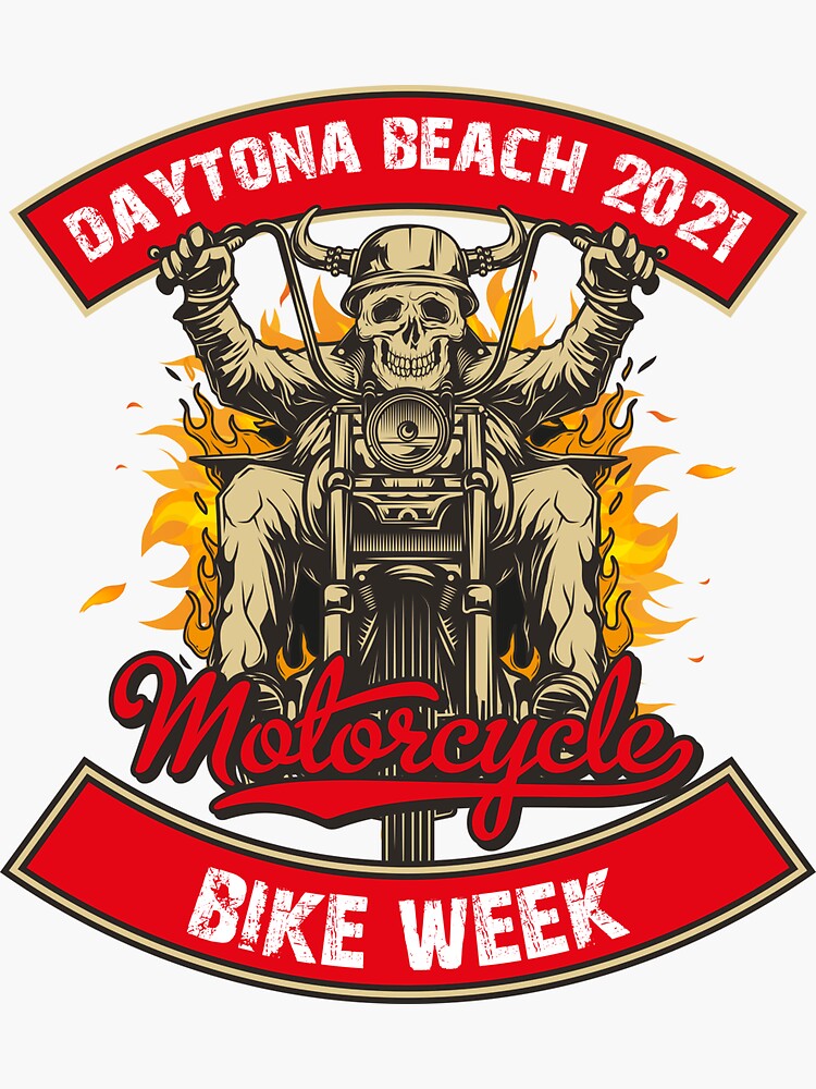 "Daytona Beach Bike Week" Sticker for Sale by Moulay-Issam - Bg,f8f8f8 Flat,750x,075,f PaD,750x1000,f8f8f8