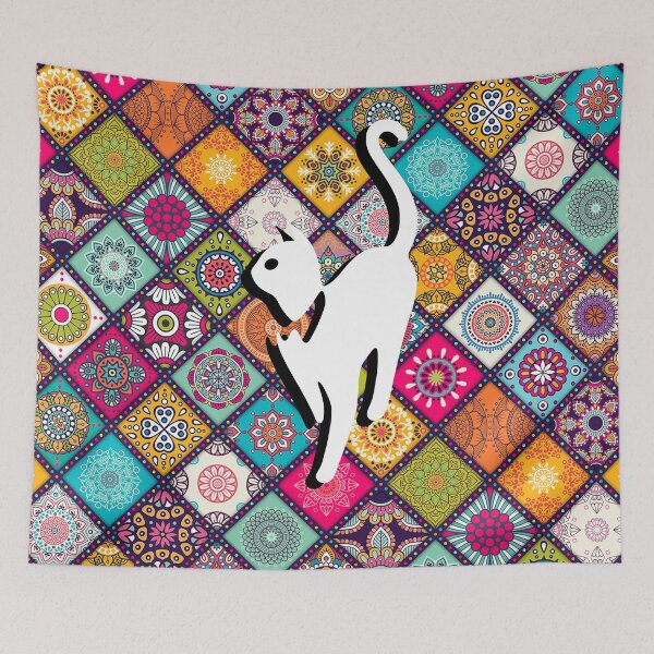 Item preview, Floral Cat in Flowers Popoki 602 designed and sold by VinBasis.