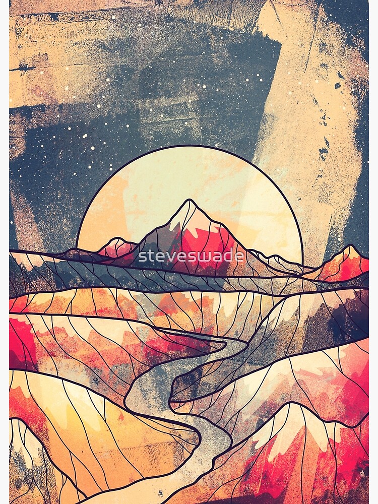 Retro river mountains by steveswade