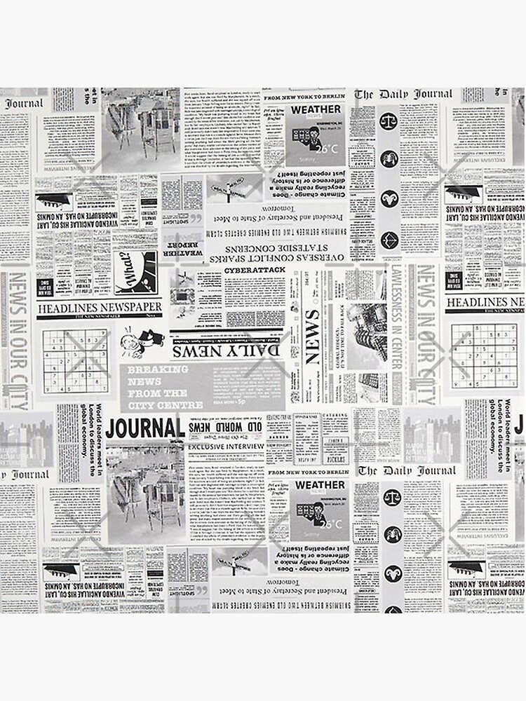 Newspaper print [white] Mounted Print for Sale by Viktordm