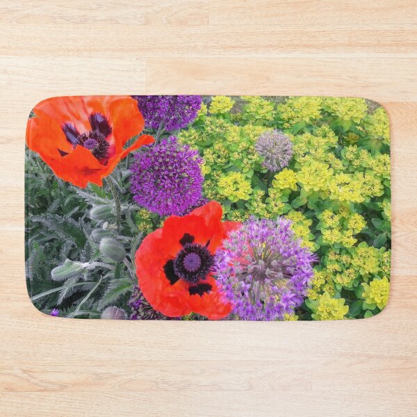Artikelvorschau, Rote Mohnblumen und Alium Schöne Blumen Blumen entworfen und verkauft von Tanja Dianova.