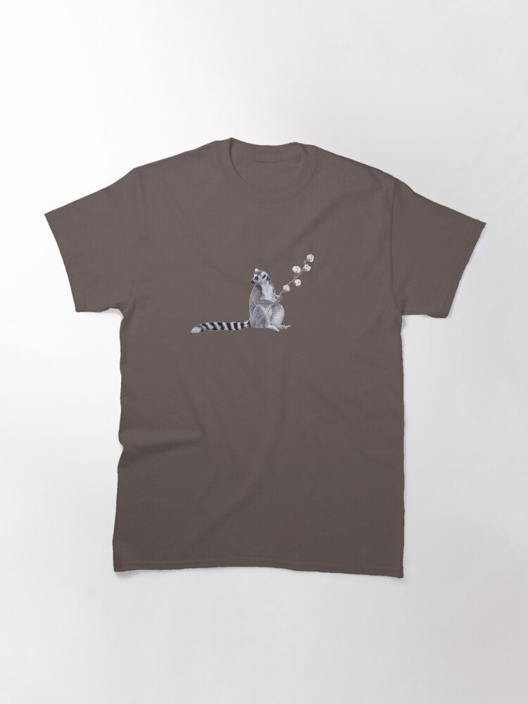 Alternate view of Cute Lemur and flowers Classic T-Shirt