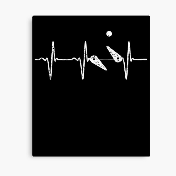 Pinball Heartbeat Ekg Pulse Line Flipping Ball Canvas Print