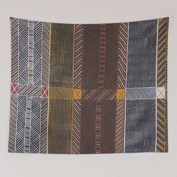 Artikelvorschau, Colorful Australian aboriginal art minimal lined pattern entworfen und verkauft von mayio_studio.