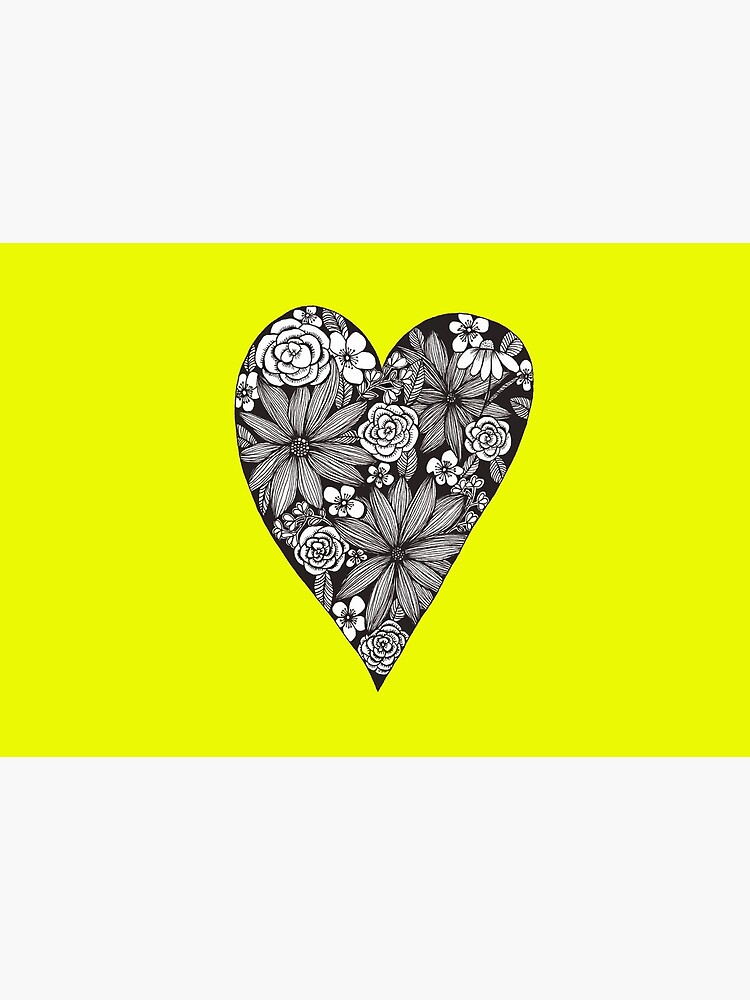 Schwarzes florales Herz von RanitasArt