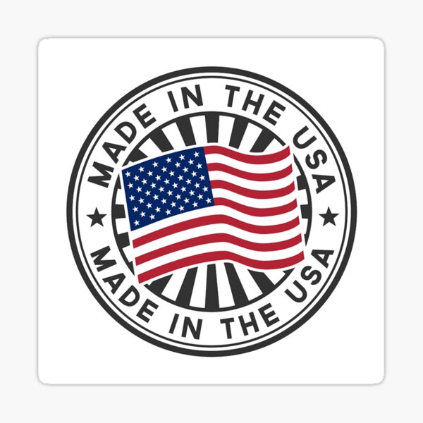 Made in America Made In The Usa Label / Sticker - White Reflective