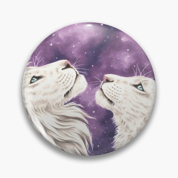Aperçu de l'œuvre Stargazers Galaxy White Lion Couple Love Soulmates créée et vendue par ZindyZone.