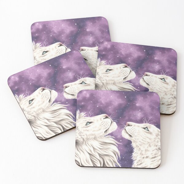 Item preview, Stargazers Galaxy White Lion Couple Love Soulmates designed and sold by ZindyZone.