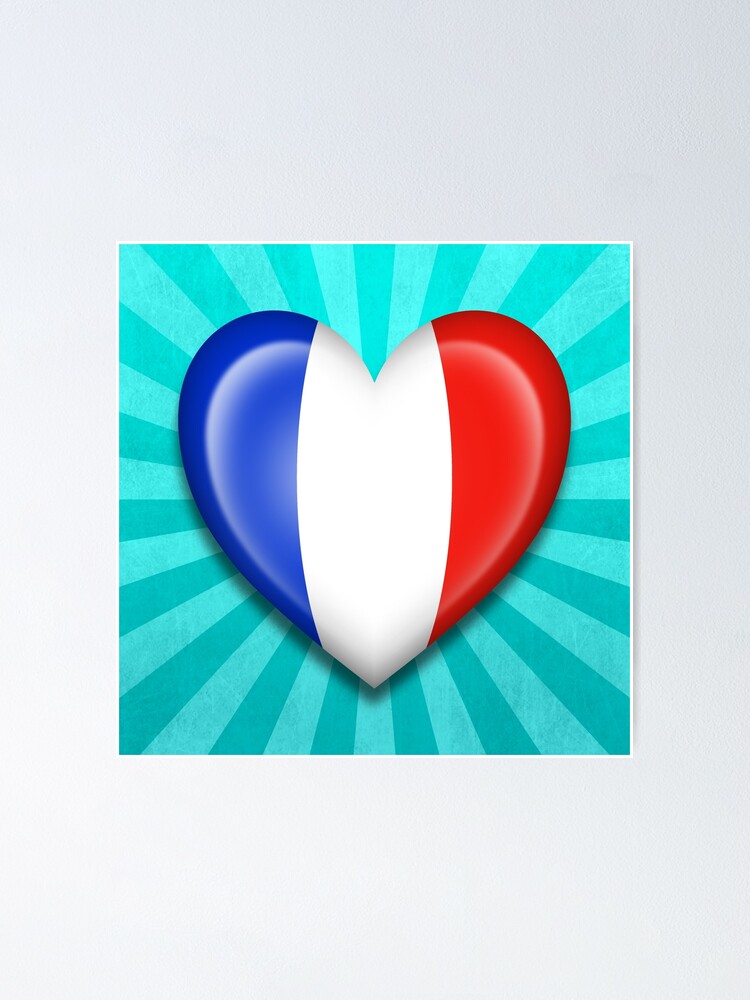 Poster Drapeau Du Coeur Francais Par Jeffbartels Redbubble