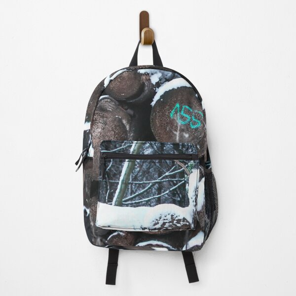 Item preview, Tree trunks stacked by snow covered in winter forest designed and sold by AOCreativeProd.