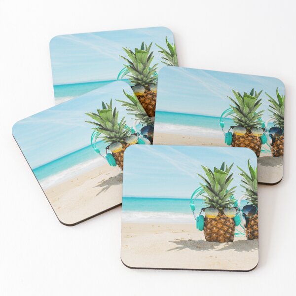 Item preview, Cool Pineapples Wearing Headphone On the Beach designed and sold by JTS STORE.