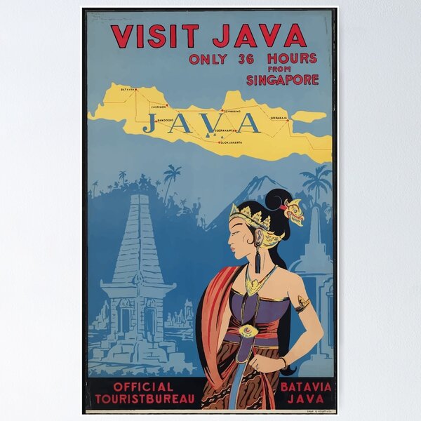 Item preview, Vintage Travel Poster Java Indonesia designed and sold by DesignTool.