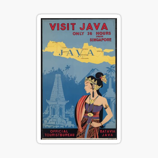 Item preview, Vintage Travel Poster Java Indonesia designed and sold by DesignTool.