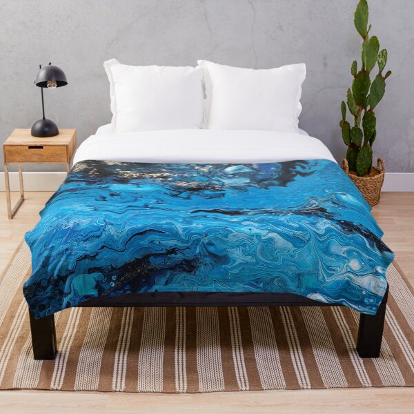 Item preview, Abctract Art Blue Ocean and Gold sand designed and sold by LenaBond.