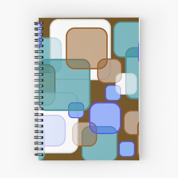 Item preview, Retro Square Bubbles - Teal, Brown and Blue designed and sold by Quooki.