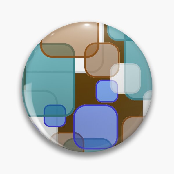Item preview, Retro Square Bubbles - Teal, Brown and Blue designed and sold by Quooki.