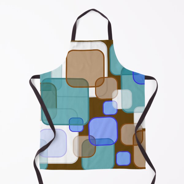 Item preview, Retro Square Bubbles - Teal, Brown and Blue designed and sold by Quooki.