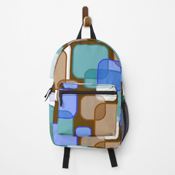 Item preview, Retro Square Bubbles - Teal, Brown and Blue designed and sold by Quooki.