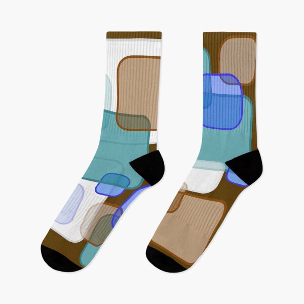 Item preview, Retro Square Bubbles - Teal, Brown and Blue designed and sold by Quooki.