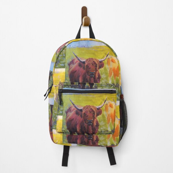 Item preview, Scottish Highland cow painting - cattle with horns and long hair  designed and sold by MikeJory.