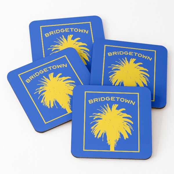 Item preview, Bridgetown Barbados Palm Tree Silhouette in Yellow designed and sold by ClickForMore.