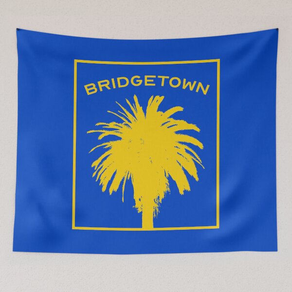 Item preview, Bridgetown Barbados Palm Tree Silhouette in Yellow designed and sold by ClickForMore.