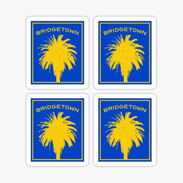 Item preview, Bridgetown Barbados Palm Tree Silhouette in Yellow designed and sold by ClickForMore.