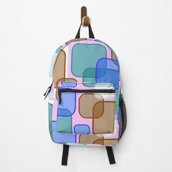 Item preview, Retro Square Bubbles - Teal, Brown and Blue designed and sold by Quooki.