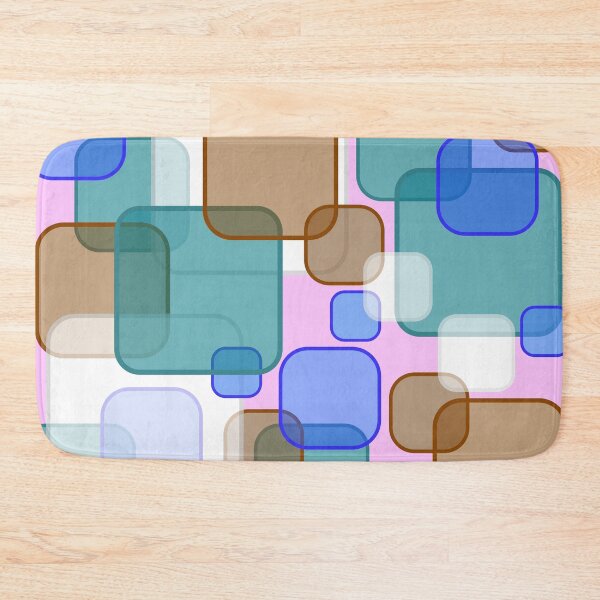 Item preview, Retro Square Bubbles - Teal, Brown and Blue designed and sold by Quooki.