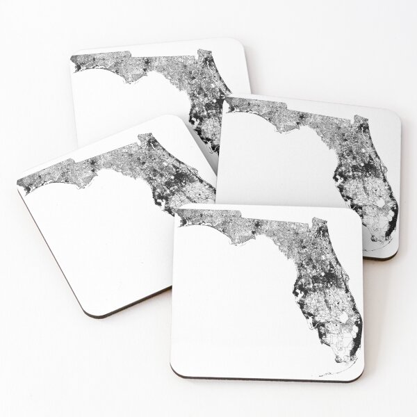Item preview, Florida State White Map designed and sold by multiplicitymap.