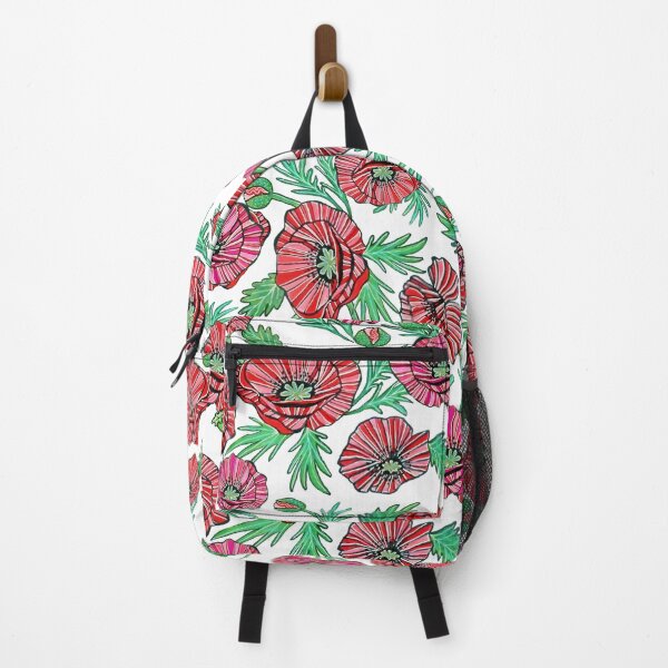 Item preview, Red and pink Poppy floral, red flowers designed and sold by MagentaRose.