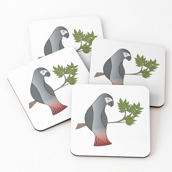 Item preview, Grey parrot on a branch designed and sold by ZsLSz.