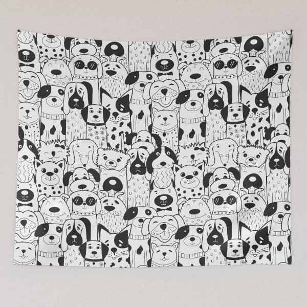 Item preview, Dogs pattern - black and white designed and sold by TransFoto.