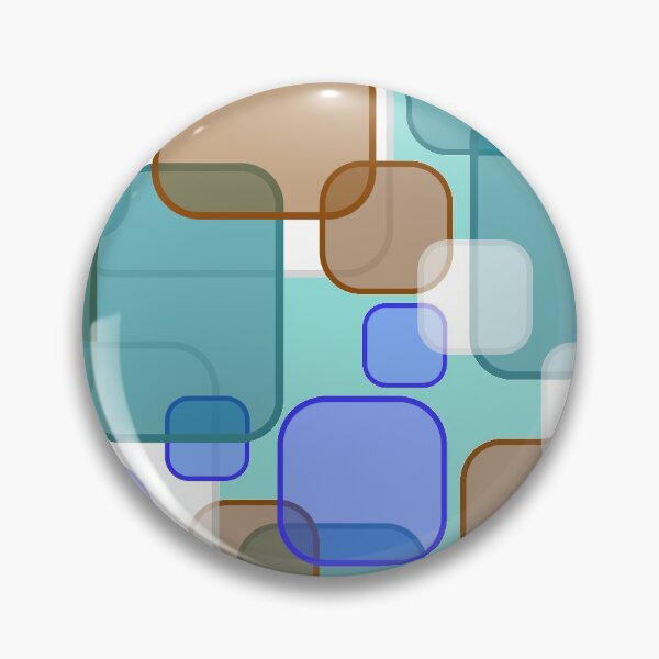 Item preview, Retro Square Bubbles - Teal, Brown and Blue designed and sold by Quooki.