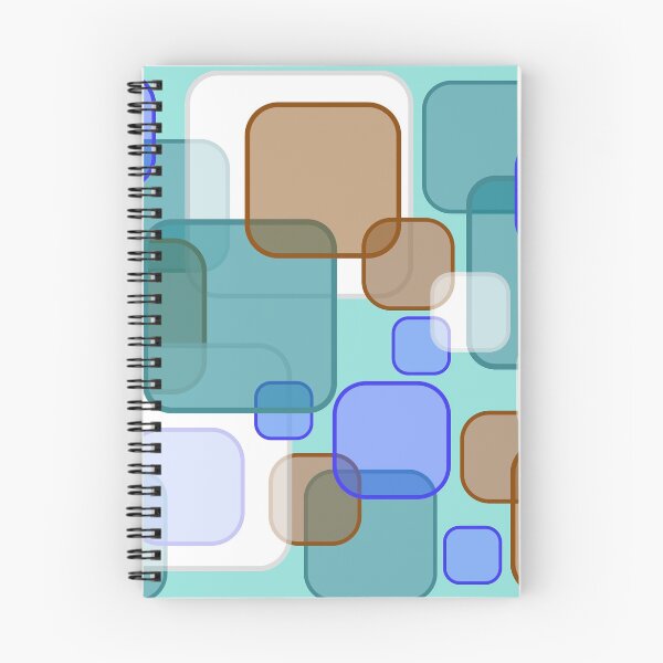 Item preview, Retro Square Bubbles - Teal, Brown and Blue designed and sold by Quooki.