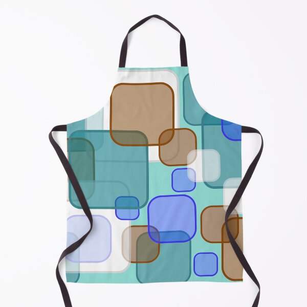 Item preview, Retro Square Bubbles - Teal, Brown and Blue designed and sold by Quooki.