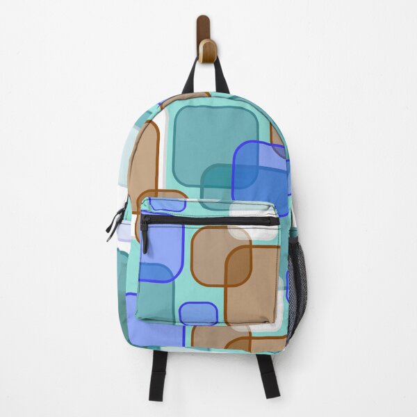Item preview, Retro Square Bubbles - Teal, Brown and Blue designed and sold by Quooki.