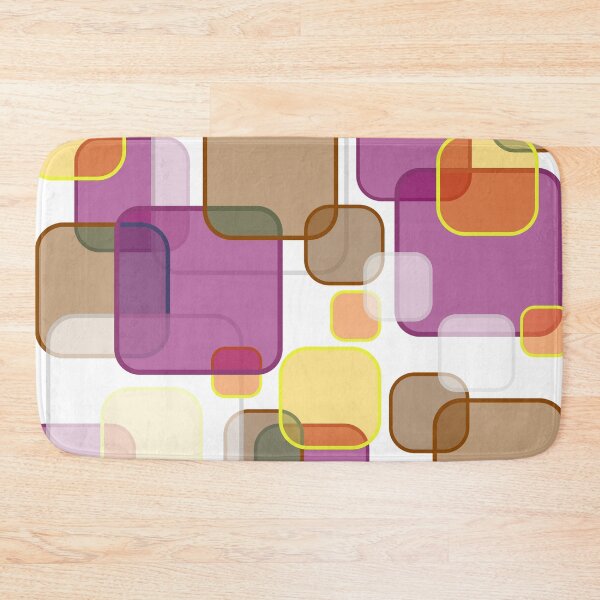 Item preview, Retro Square Bubbles - Brown, Burgundy and Yellow designed and sold by Quooki.