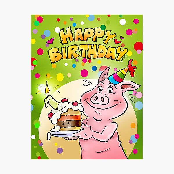 Produits Sur Le Theme Cochon Joyeux Anniversaire Redbubble