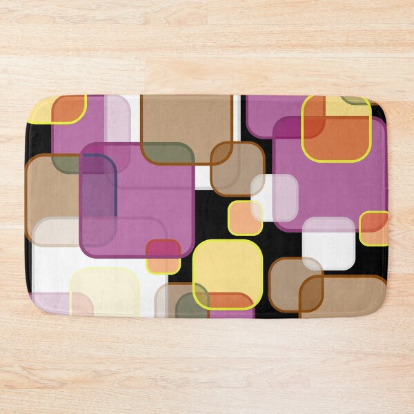 Item preview, Retro Square Bubbles - Brown, Burgundy and Yellow designed and sold by Quooki.